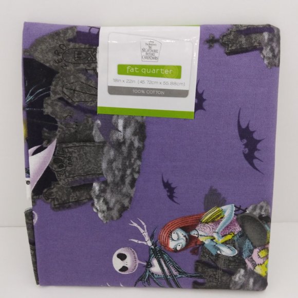 Jack & Sally Cotton Fabric‎ Fat Quarter 18x22 Crafts Sewing Quilting Material - Picture 1 of 4